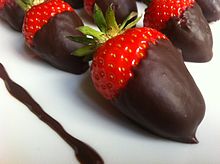Strawberries dipped in chocolate